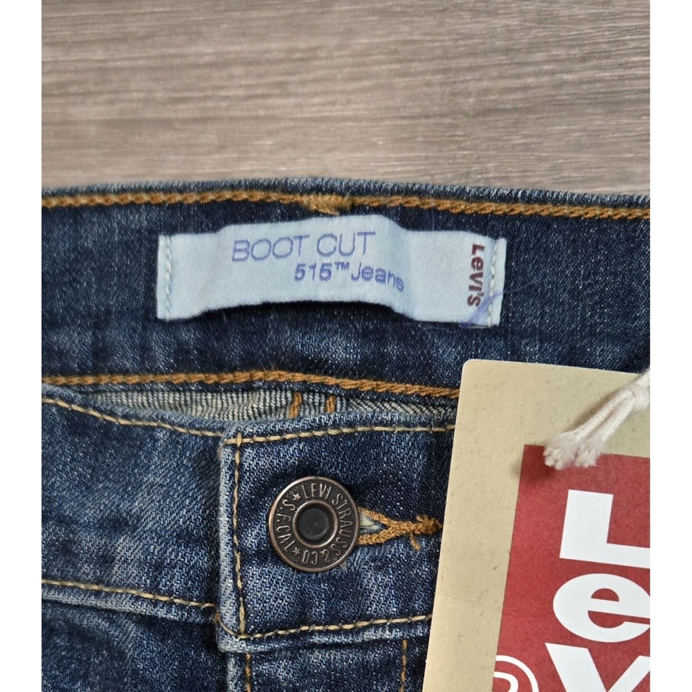 Levi's 515 Bootcut Womens Jeans Medium Wash Embellished Flap Pockets Size 6M NWT - Picture 6 of 13
